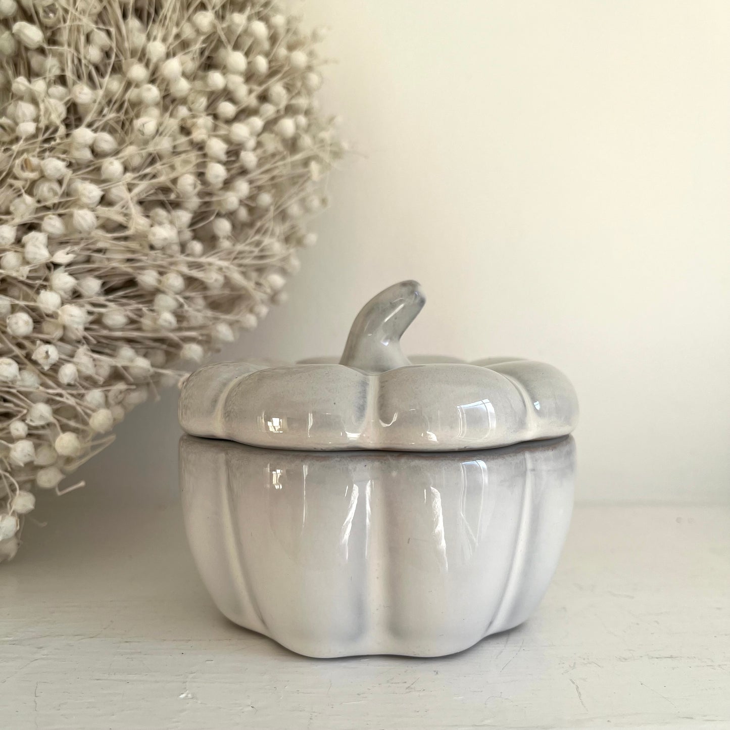 Ceramic Pumpkin Candle Jar