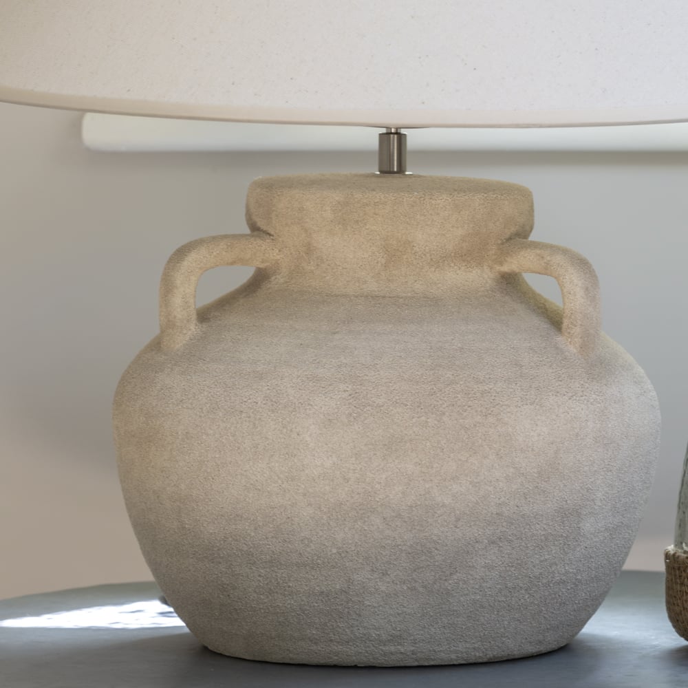Large Cream Stone Lamp