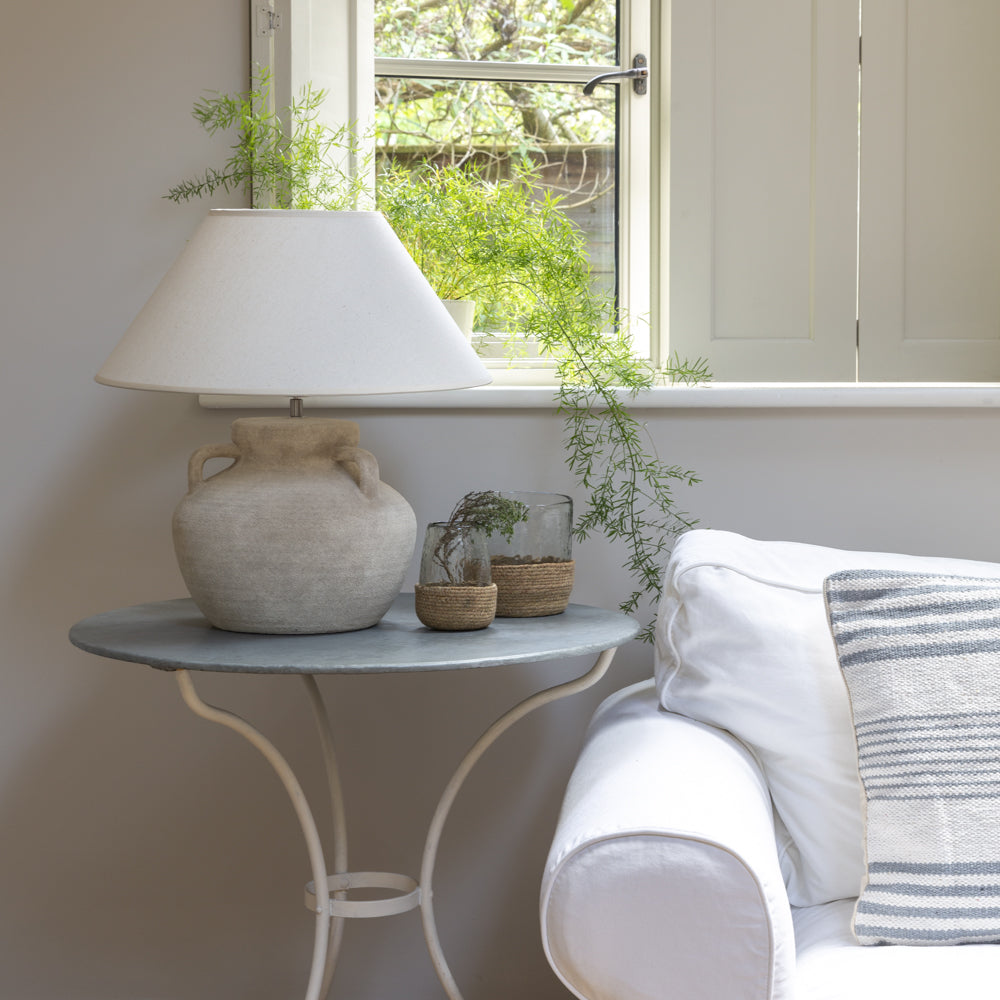 Large Cream Stone Lamp