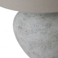 Large Neutral Stone Lamp with Linen Shade