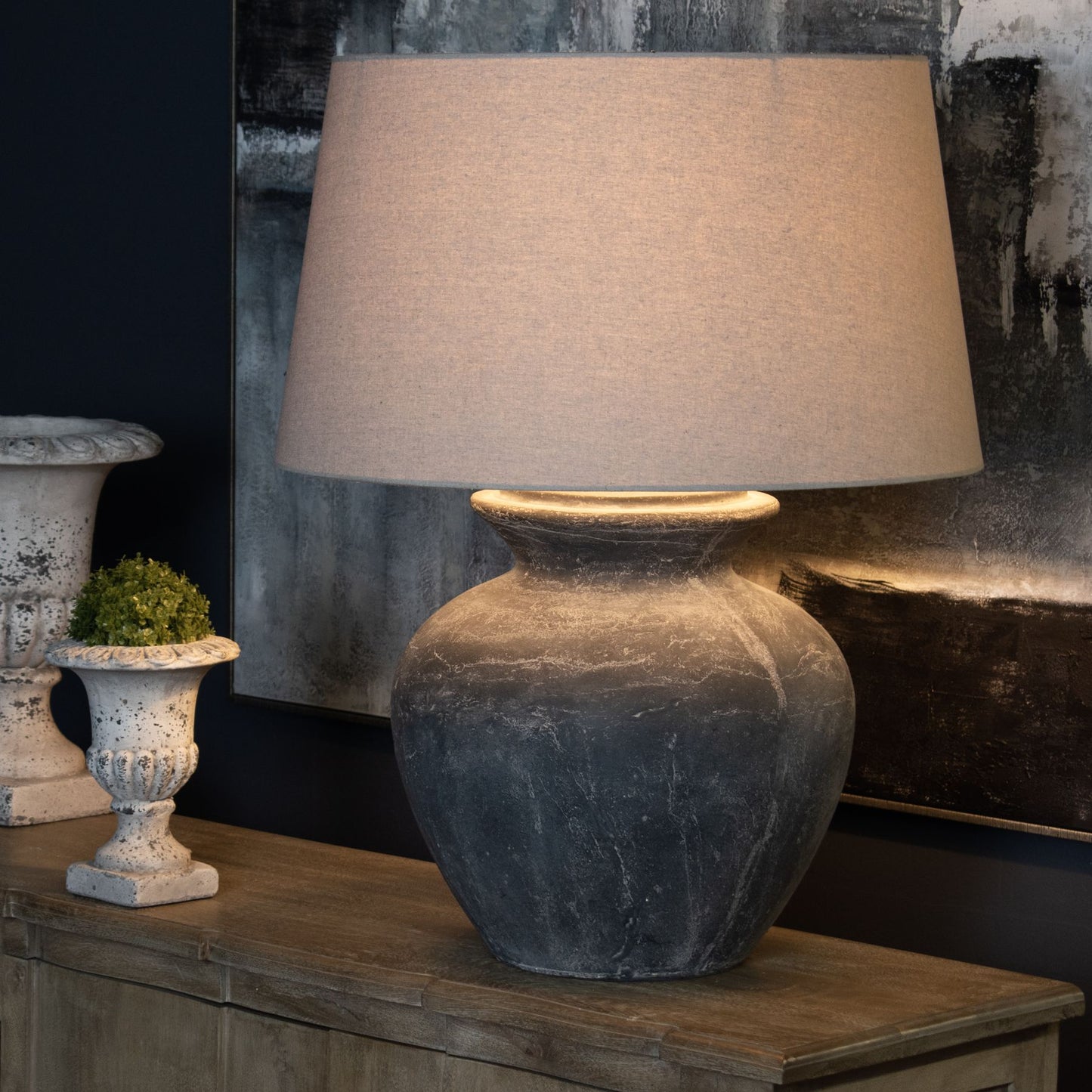 extra large grey stone base lamp