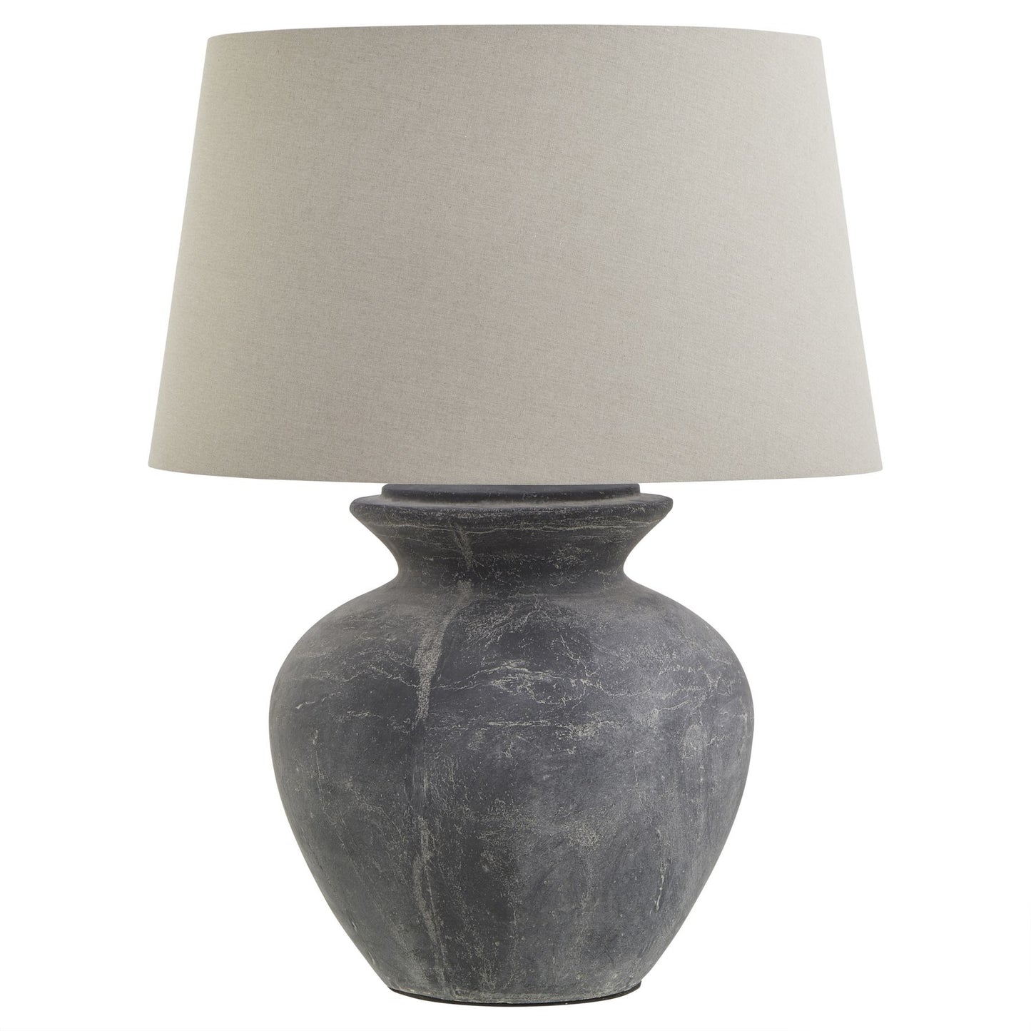 extra large dark grey bedside table lamp with linen shade