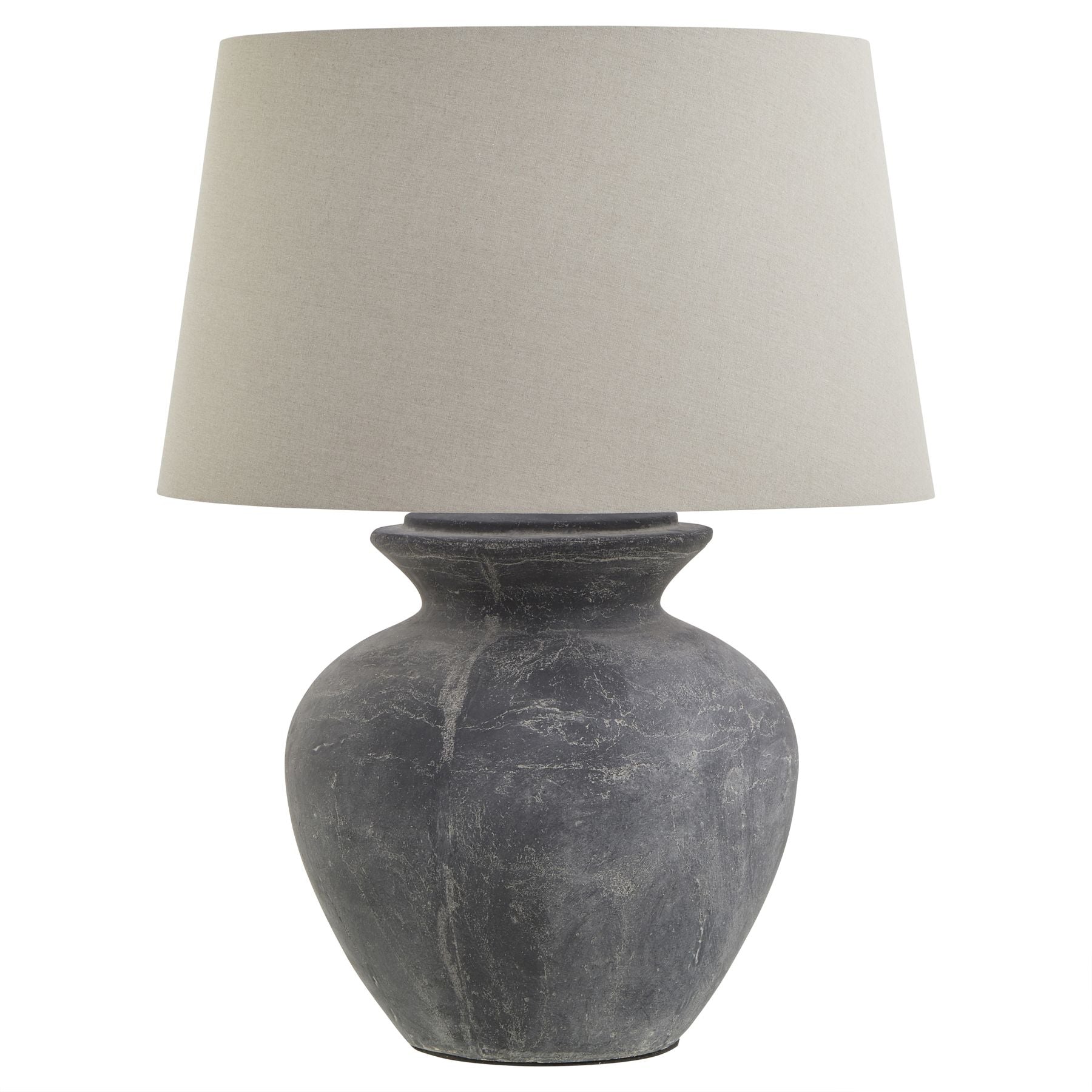 extra large dark grey bedside table lamp with linen shade