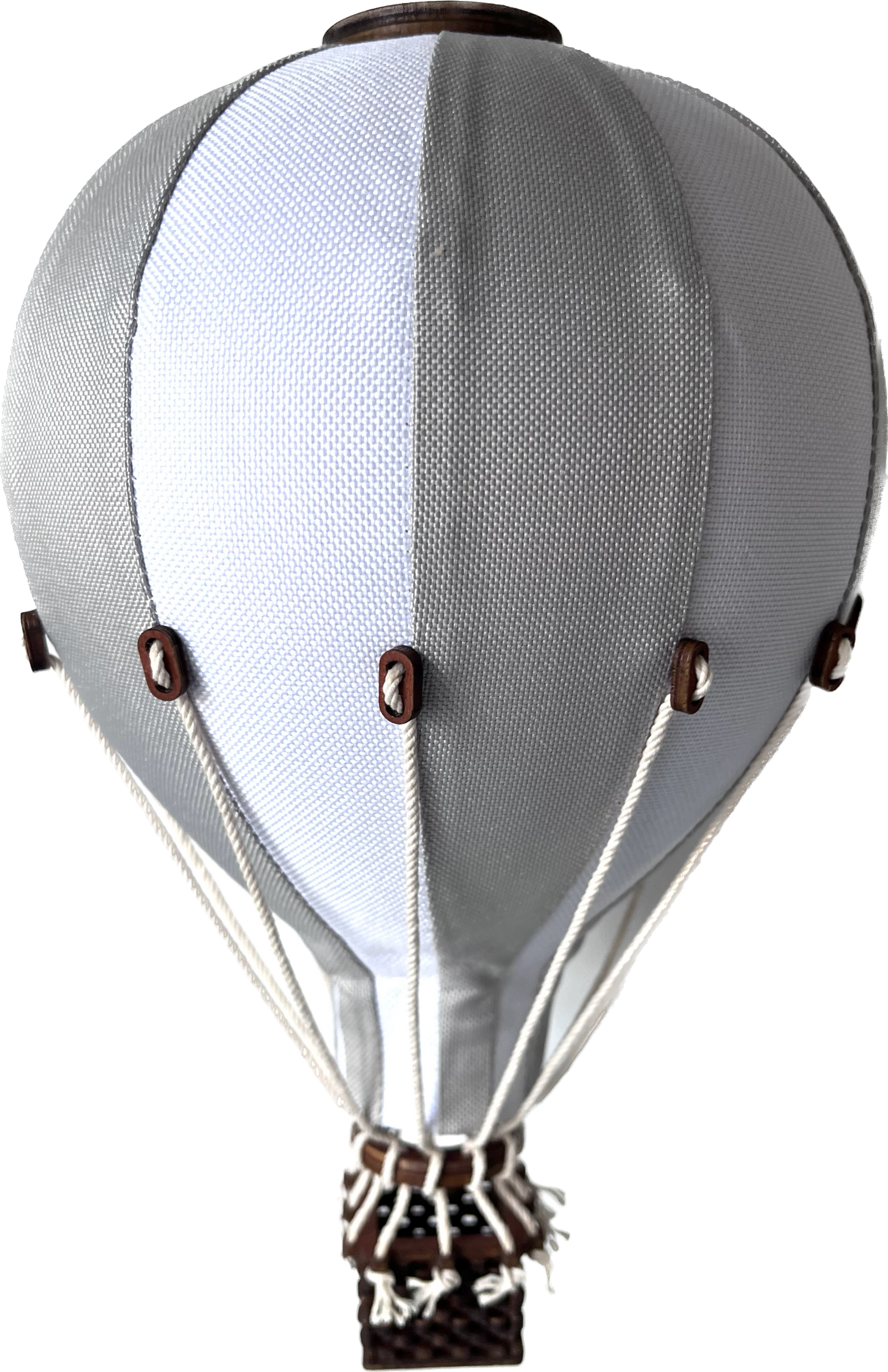 inflated grey hot air balloon decor