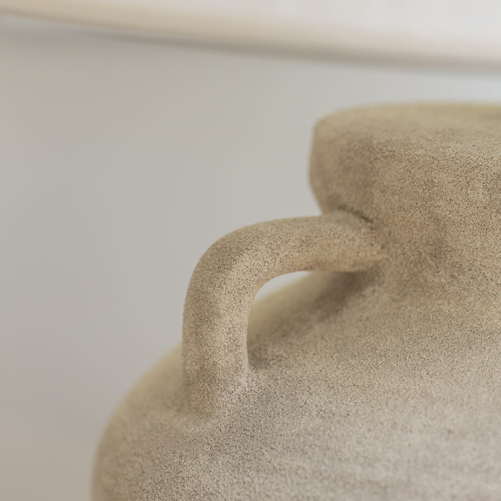 Large Cream Stone Lamp