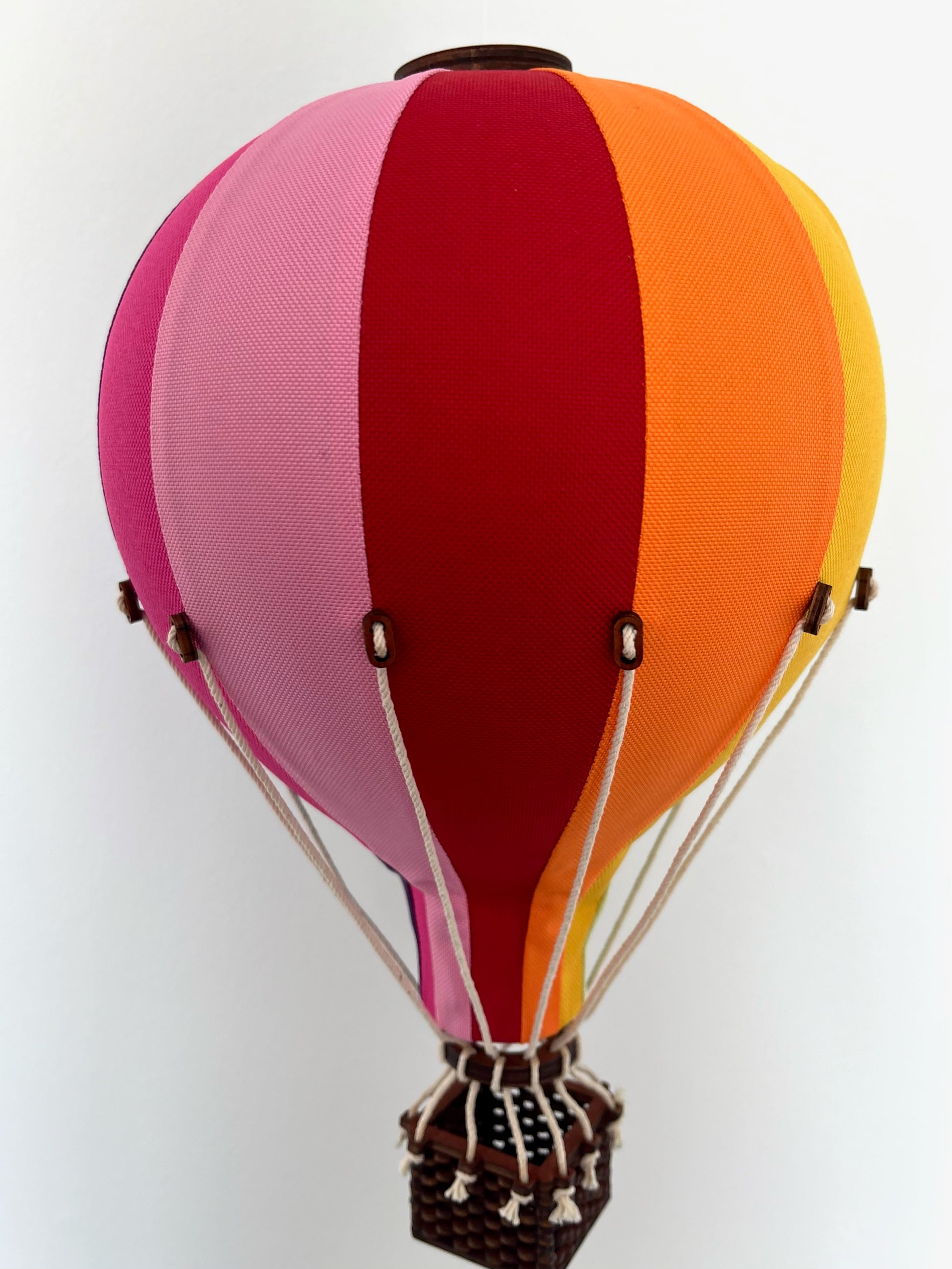 multi coloured hanging hot air balloon