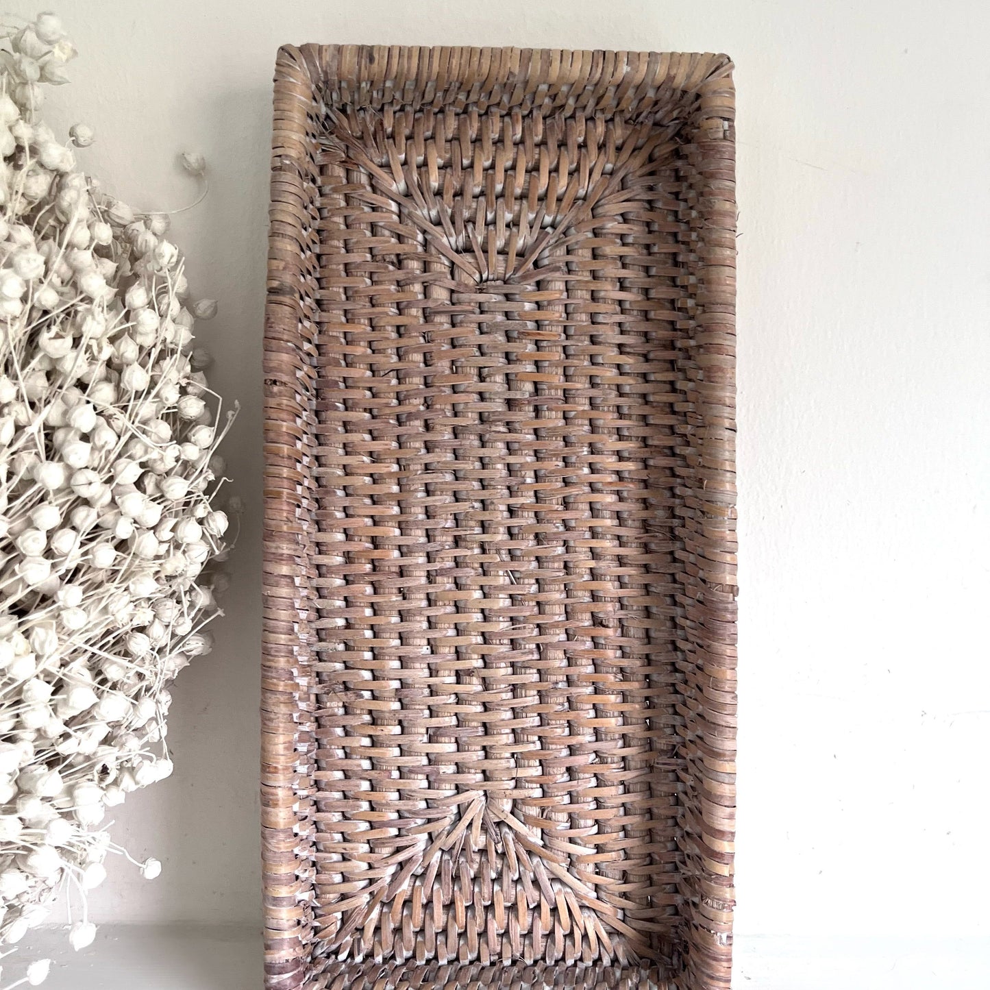 White wash rectangular tray