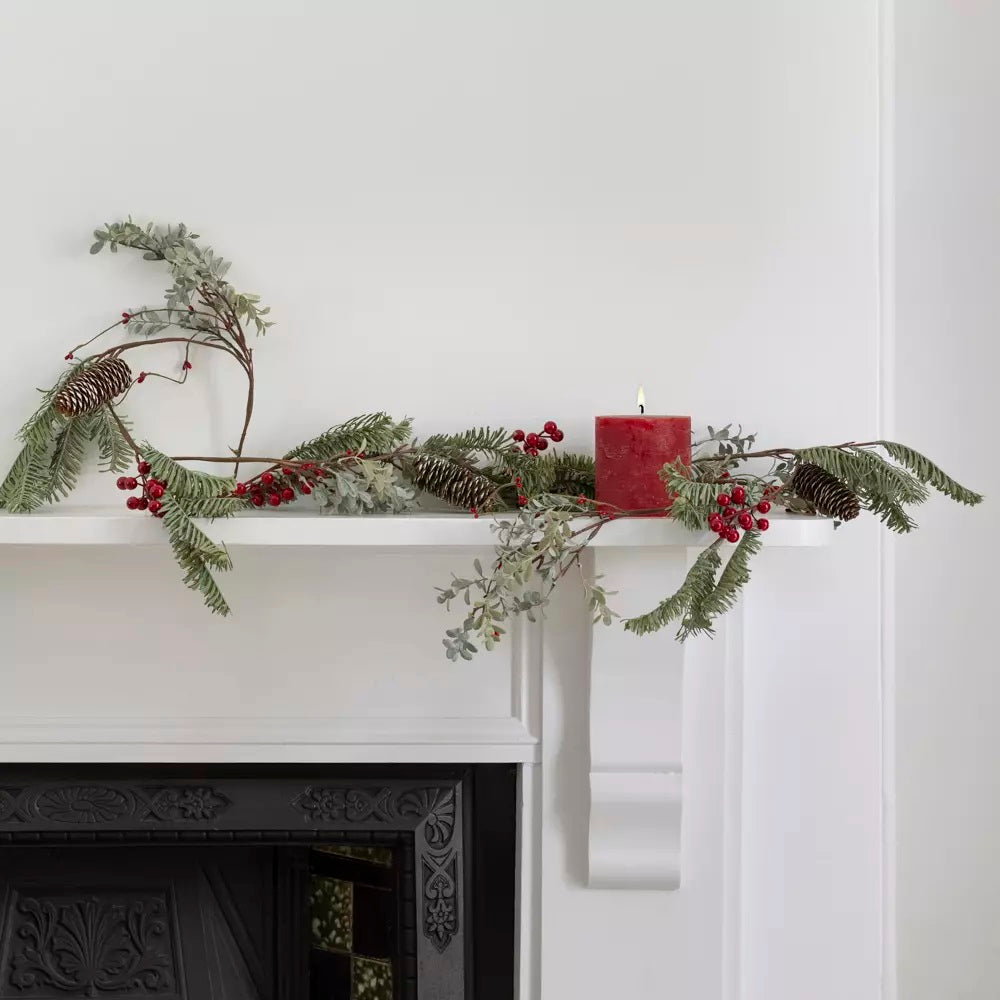 Artificial Christmas Winter Berry Garland - 2 Colours