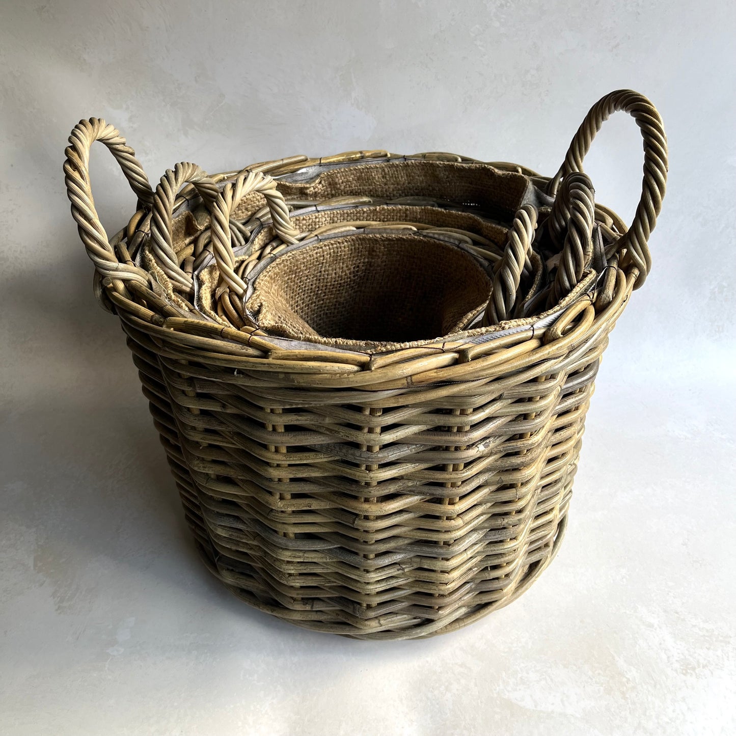 Round Rattan Storage Baskets