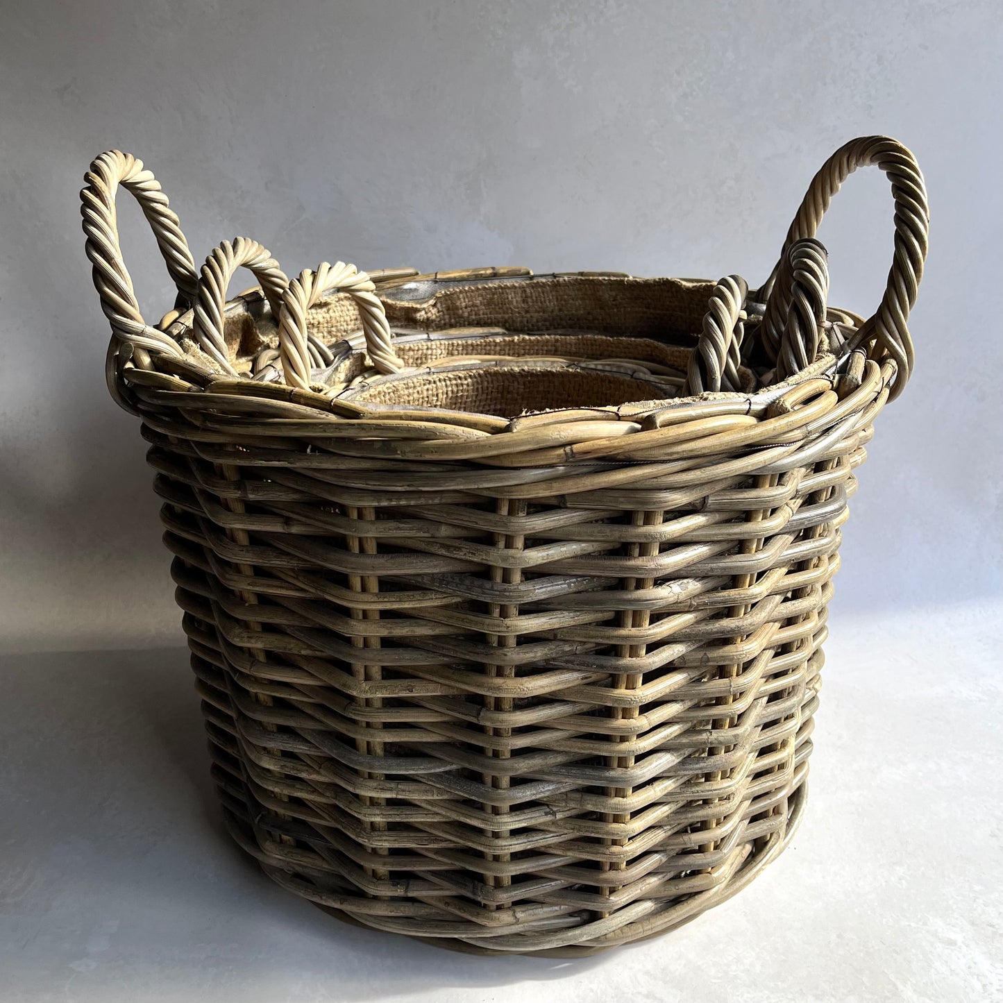 Round Rattan Storage Baskets