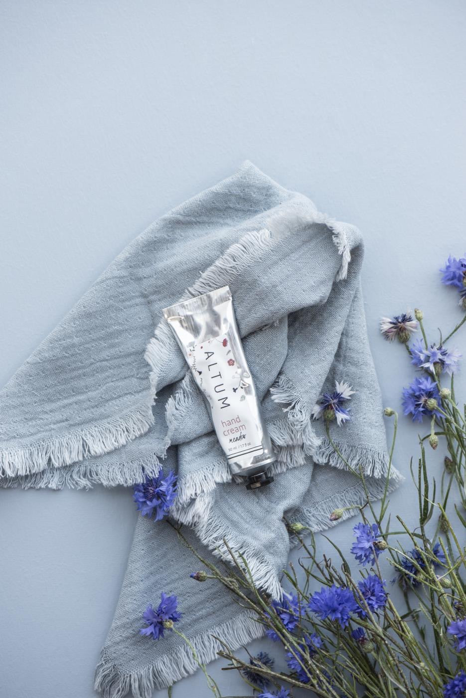 x4 Light Blue Fringed Napkin