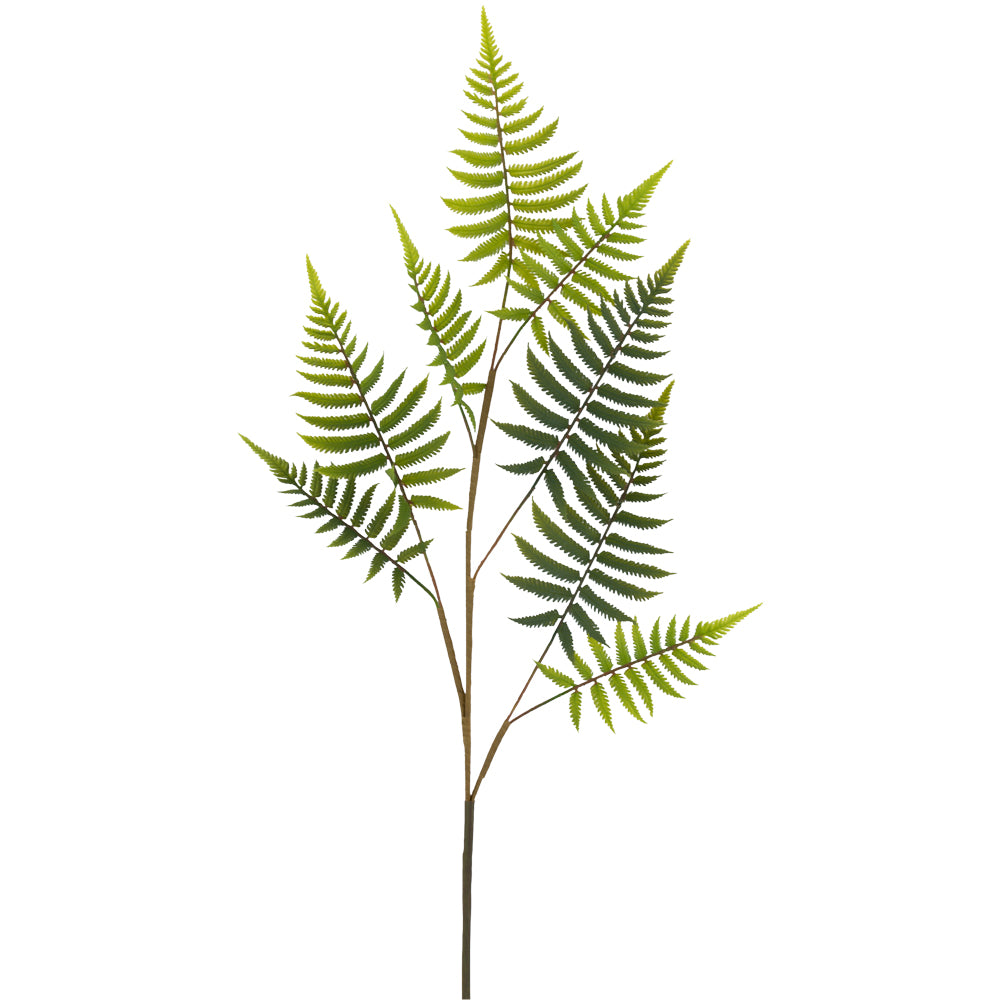 Faux green fern leaf stem