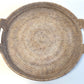 White Wash Rattan Round Tray with Handles