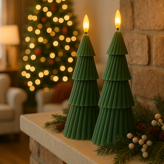 LED Christmas Tree Candles - Set of 2
