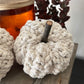 Set of 2 Small Neutral Pumpkins With Wooden Stalk