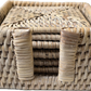 White Wash Rattan Coasters in Holder