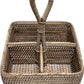 White Wash Rattan Condiment Caddy