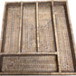 White Wash Rattan Cutlery Storage Tray