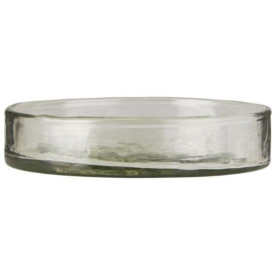 glass round candle plates