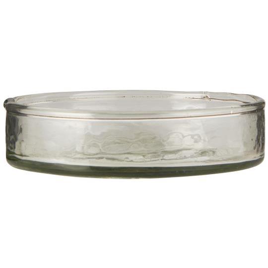 glass round candle plates