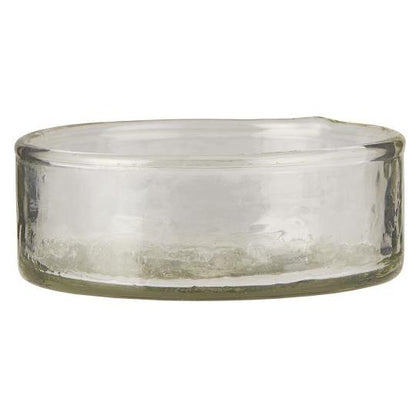 glass round candle plates