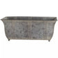 zinc planter with feet white background