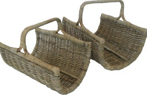 Rattan Log Carrier Basket