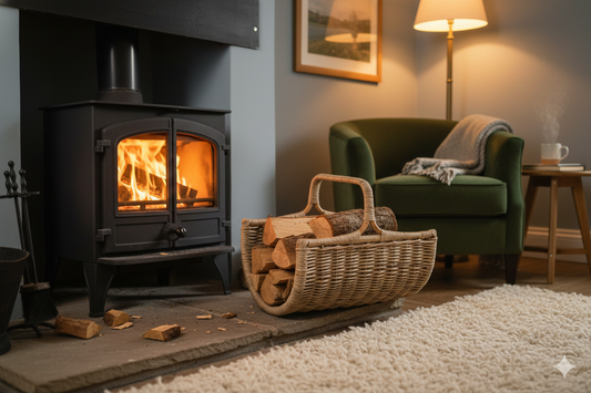 Rattan Log Carrier Basket