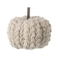 Set of 2 Small Neutral Pumpkins With Wooden Stalk