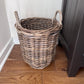 small round rattan basket