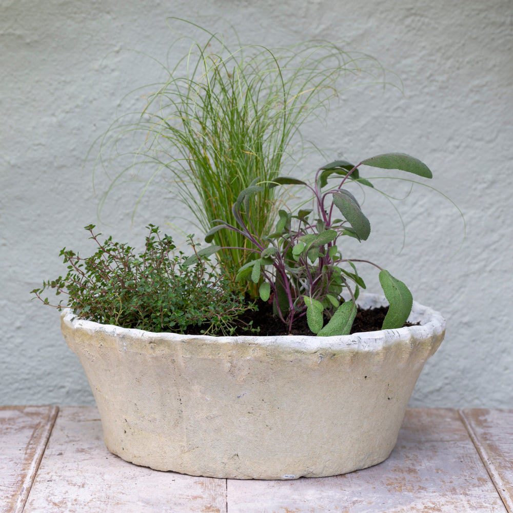 White Stone Terracotta Bulb Pot