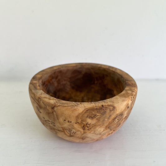 small wooden bowl or pinch pot