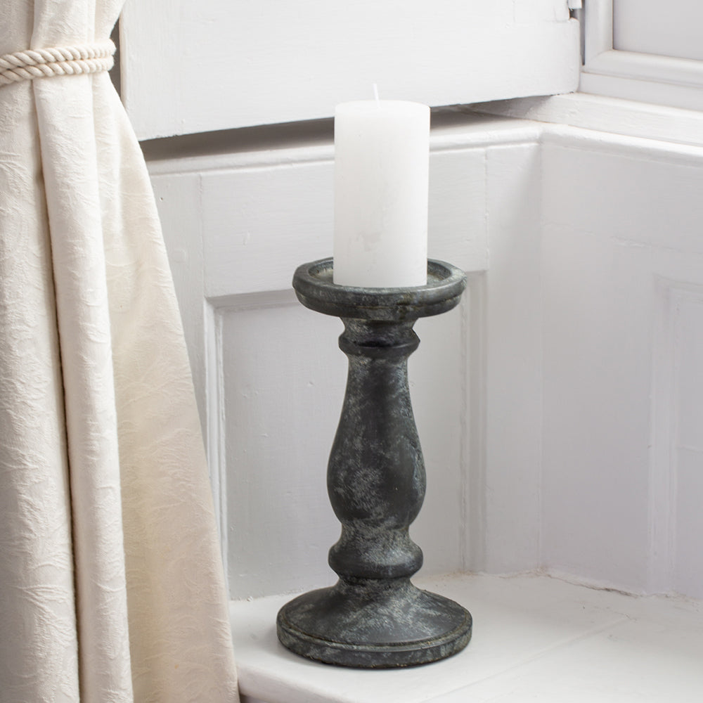 Concrete Grey Wash Candlestick