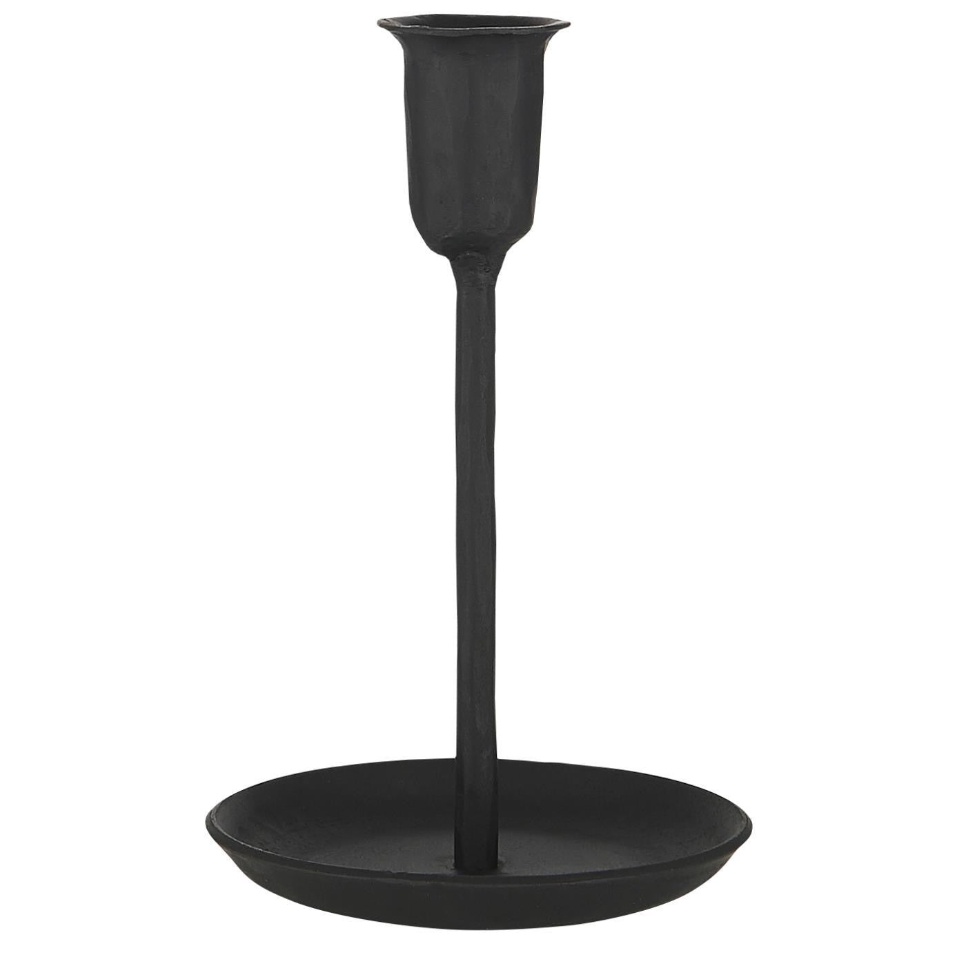 Black iron dinner candle holder perfect for an array of table settings from elegant looks to intimate dining