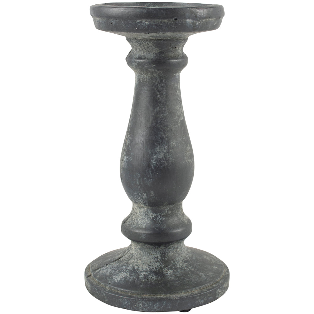 Tall Grey Candle stick holder stone effect. Perfect for displaying pillar candles