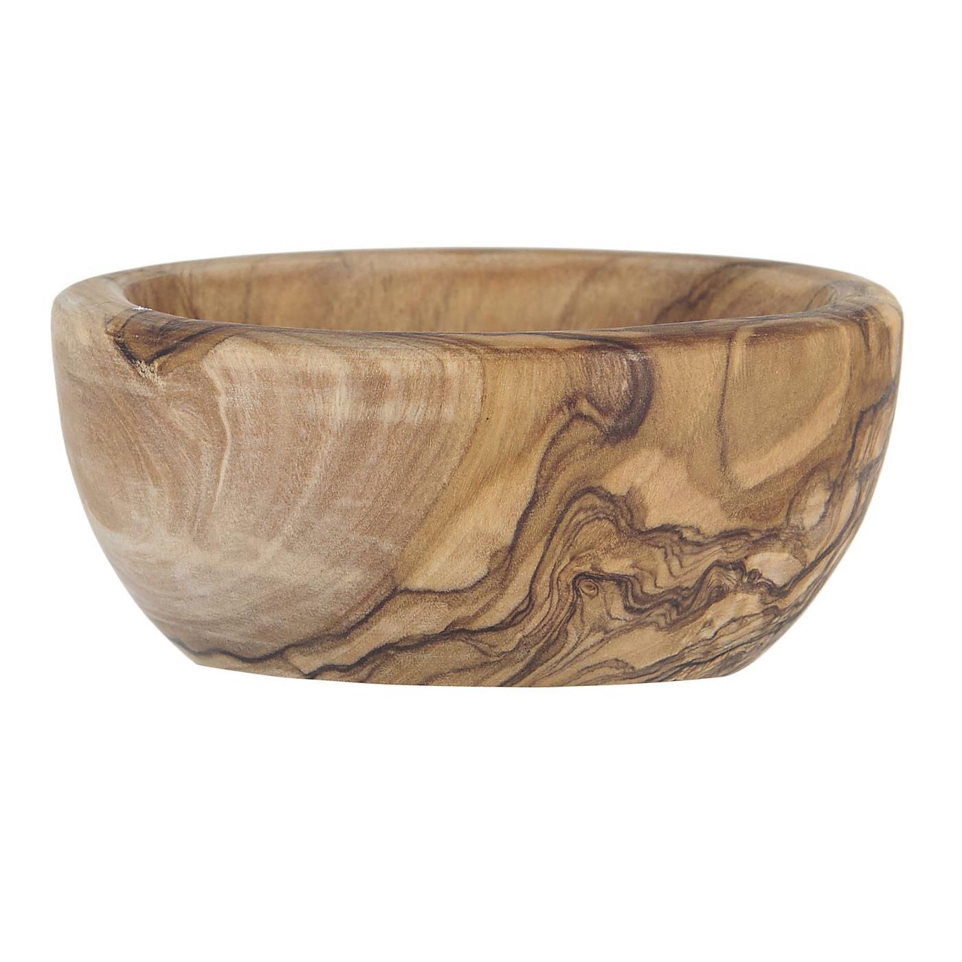 olive wood pinch pot salt and pepper cellar