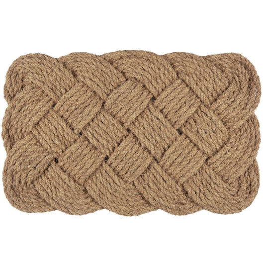 rectangular coconut fibre braided doormat