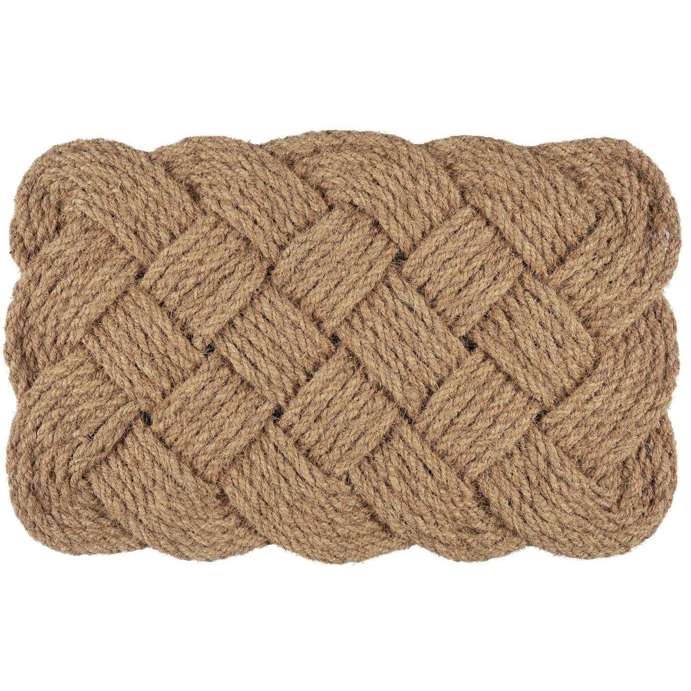 rectangular coconut fibre braided doormat